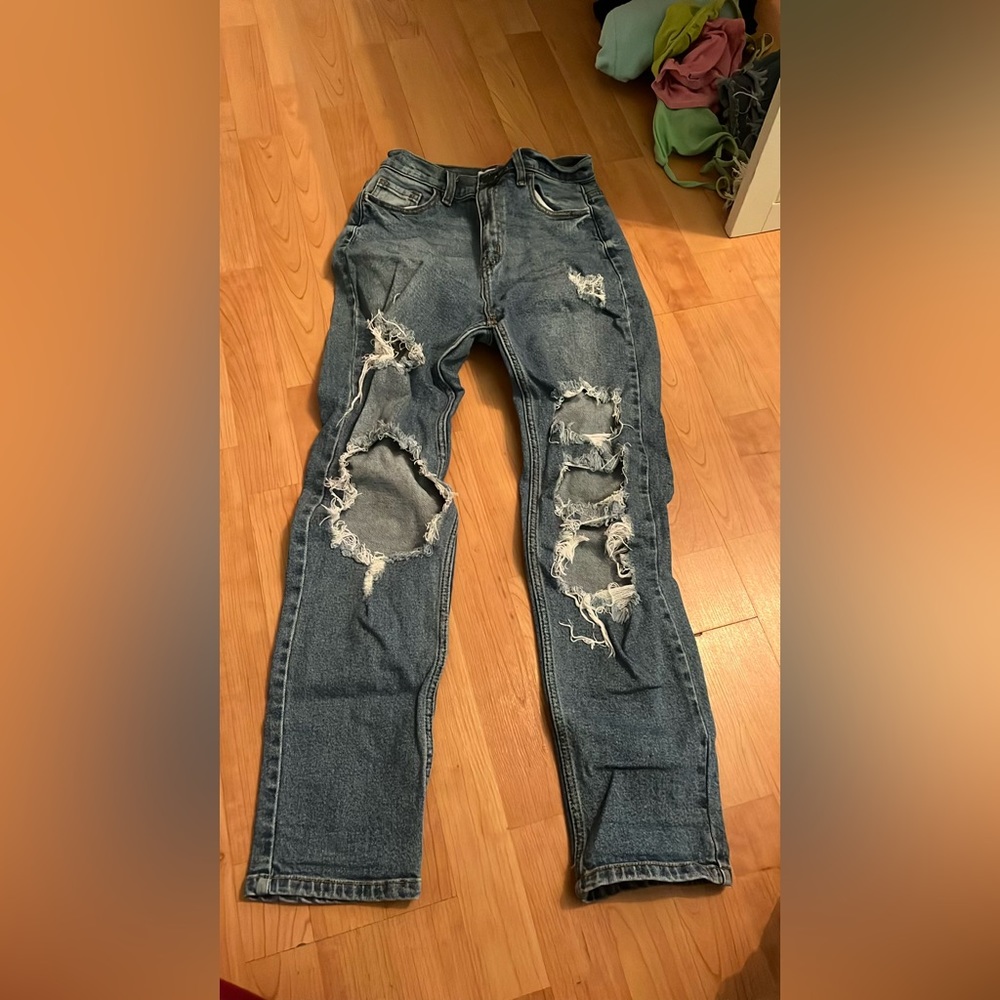 Distressed Mom Jeans